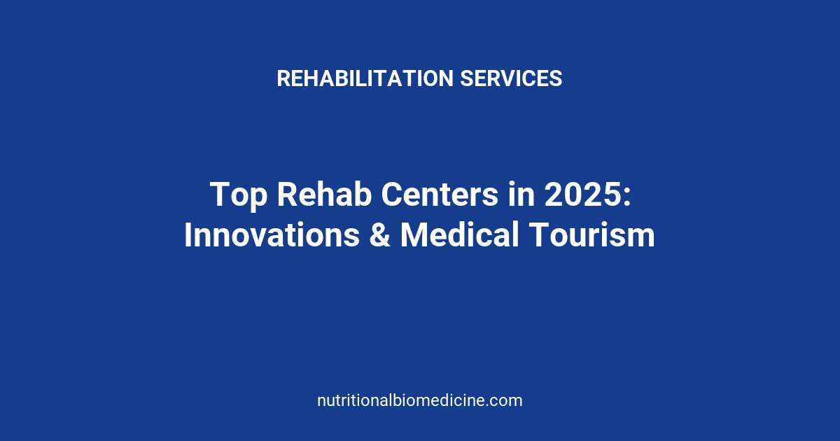 Top Rehab Centers in 2025: Innovations & Medical Tourism