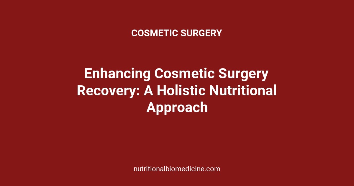 Enhancing Cosmetic Surgery Recovery: A Holistic Nutritional Approach