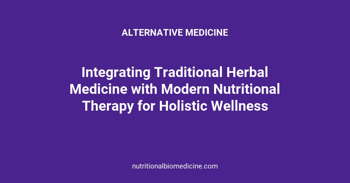 Integrating Traditional Herbal Medicine with Modern Nutritional Therapy for Holistic Wellness